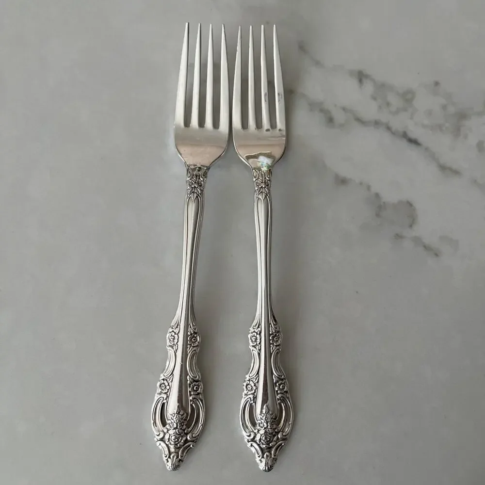 ONEIDA Community Fork Brahms (Silverplate 1980) Dinner Forks 7-1/2 in, set of 2